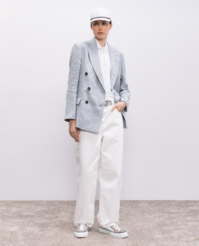 Brunello Cucinelli White polo with sequins M0T63SM415