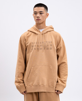 Maison Margiela MM6 Brown hoodie with logo print SH0GU0035M25025