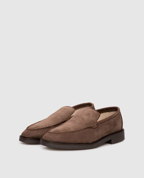 Enrico Mandelli Brown nubuck loafers 0YACHT5217