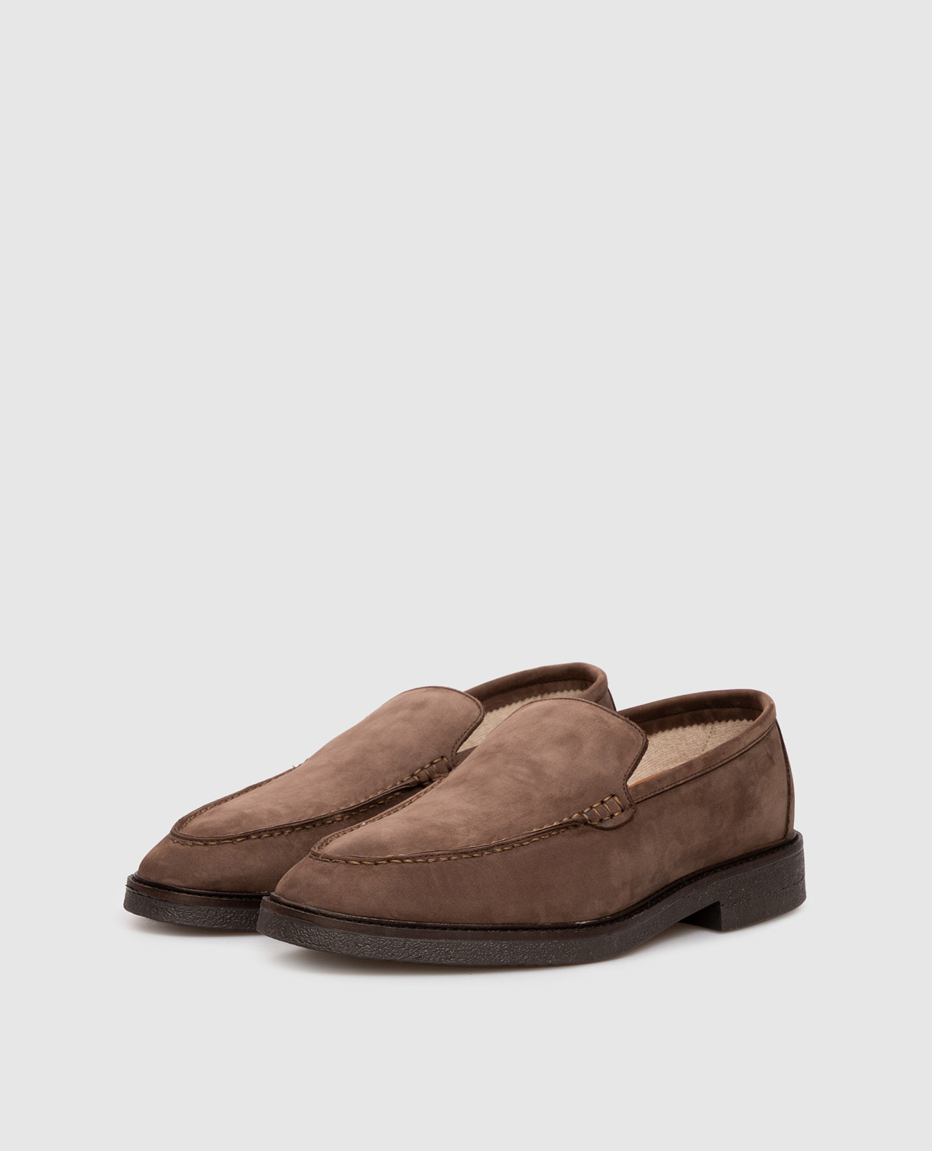 Brown nubuck loafers Enrico Mandelli 2
