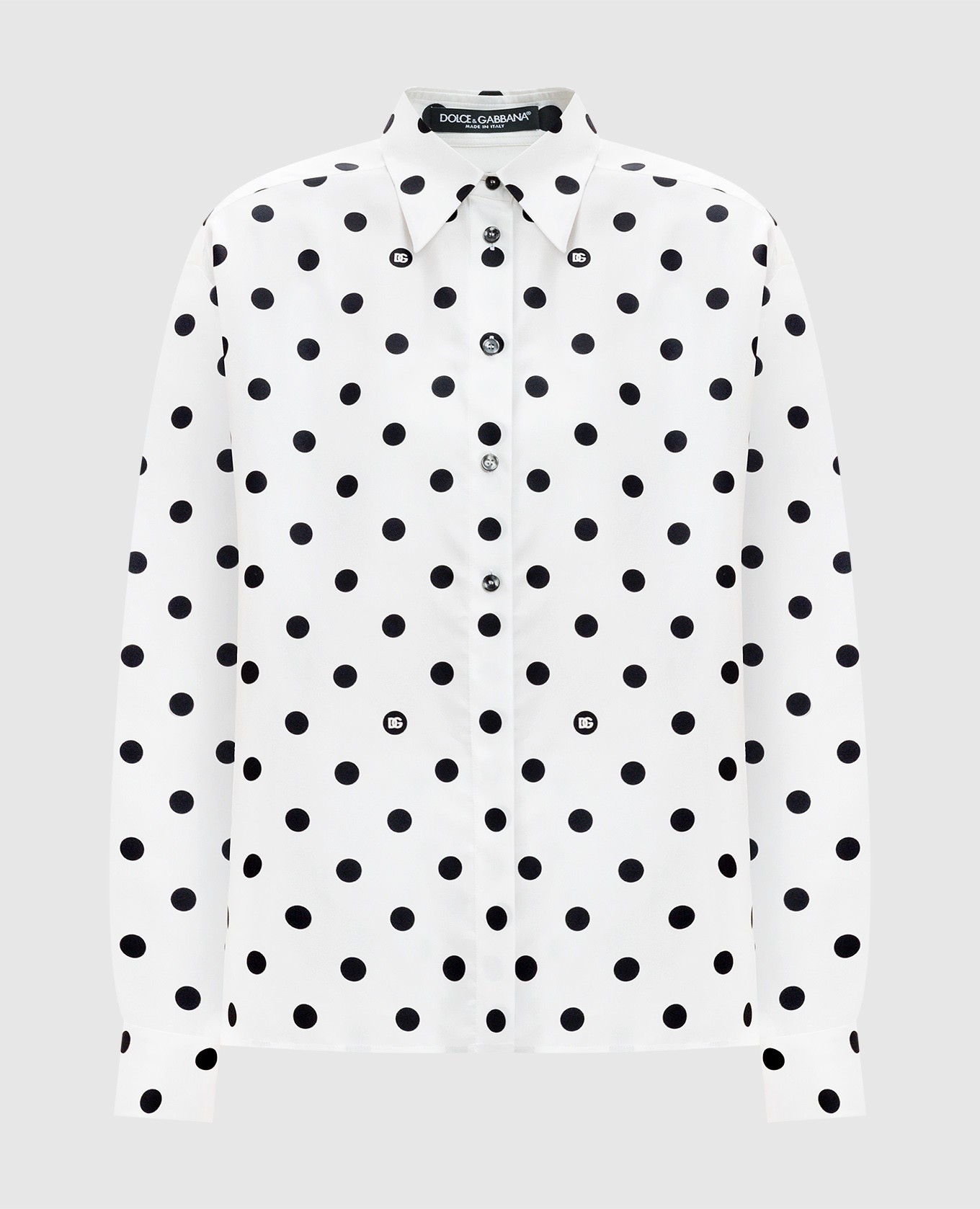 

White shirt made of silk with peas Dolce&Gabbana