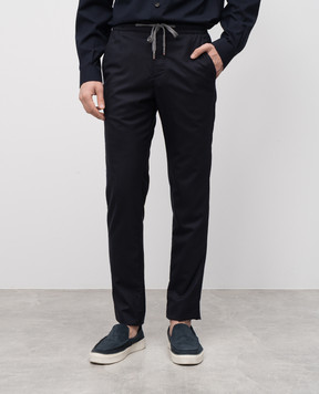 Marco Pescarolo Blue wool and silk pants CARACCIOLO5122