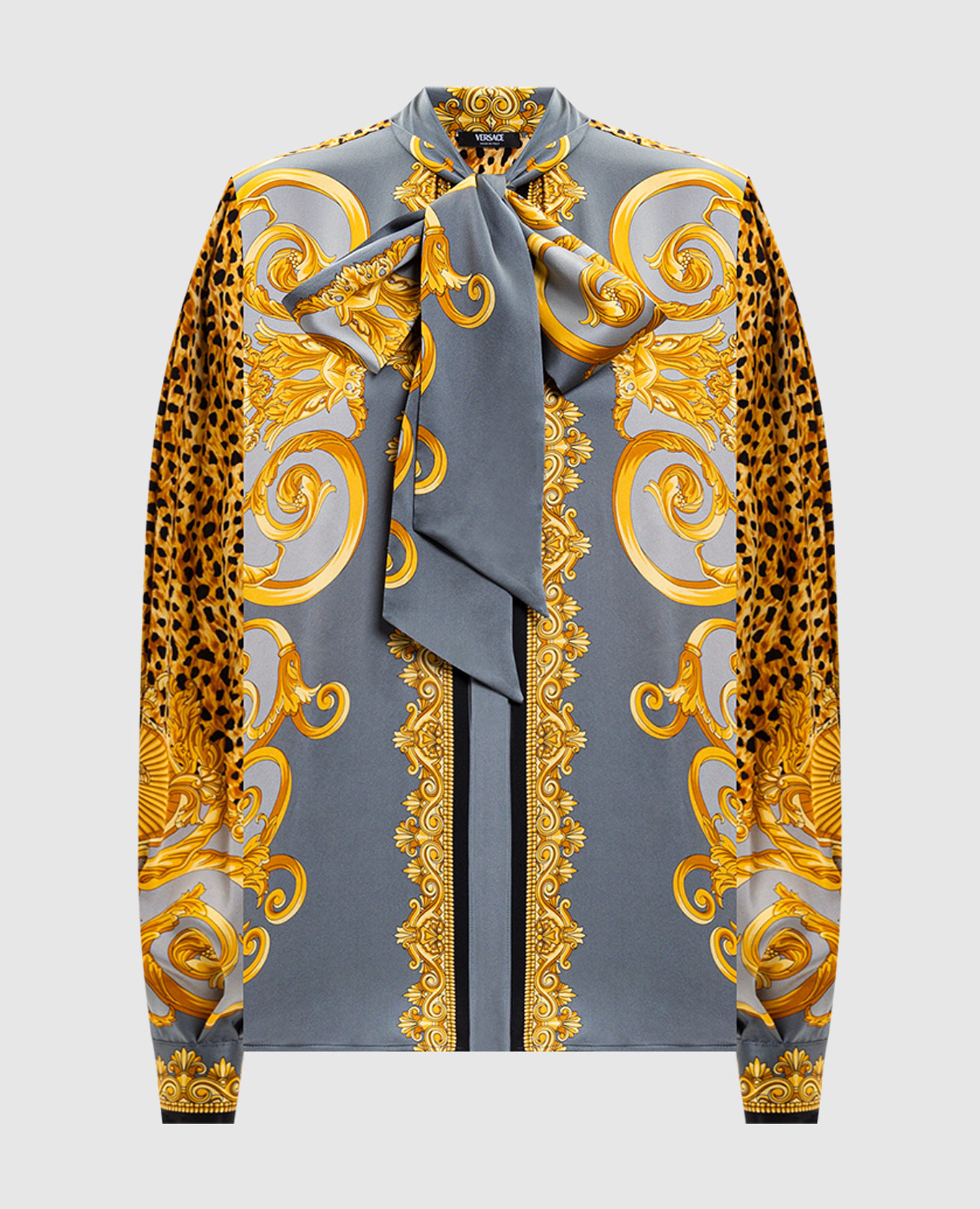 

Foulard Lavallière silk blouse Versace, Grey