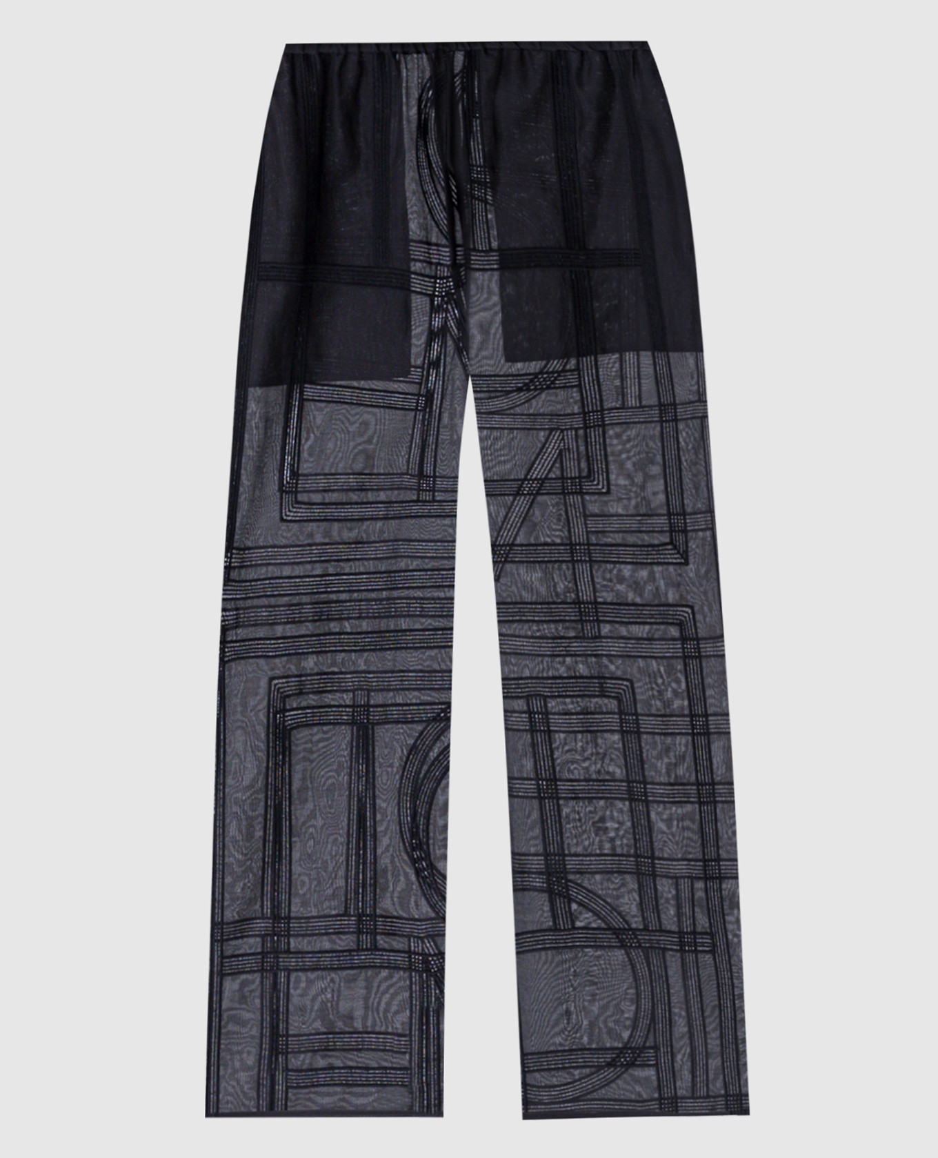 

Black silk pants with logo embroidery Toteme