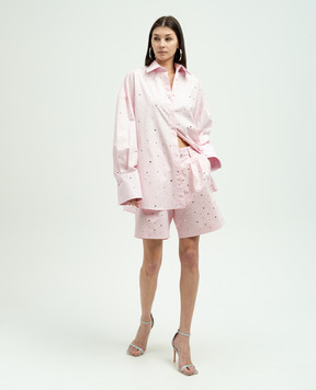 Giuseppe Di Morabito Milano Pink shorts with crystals 02SSPA100FM02237
