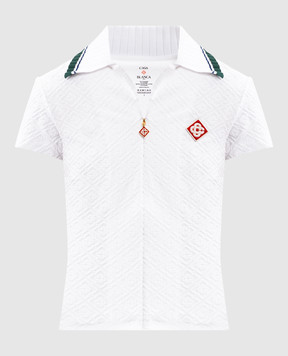 Casablanca White terry top with textured pattern WPS25SH13501