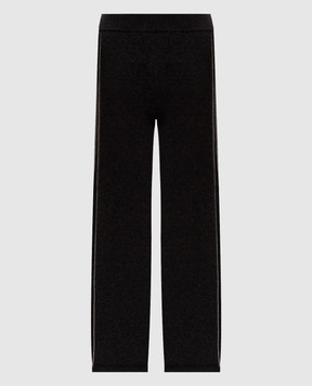 Peserico Brown wool and cashmere pants with monil chain S94107F1209283