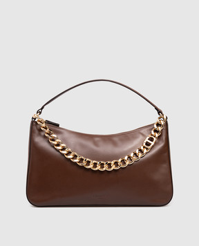 Twinset Liliane brown leather hobo bag 252TB7161