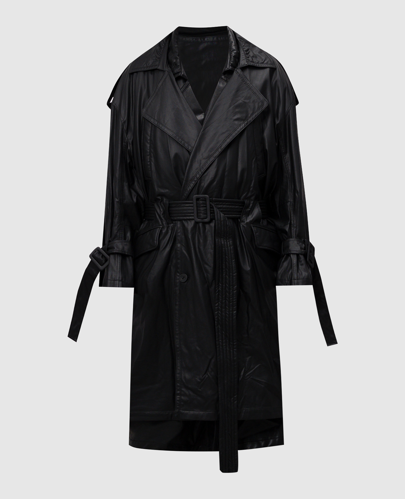 

Black trench coat with an elongated waistcoat C2H4