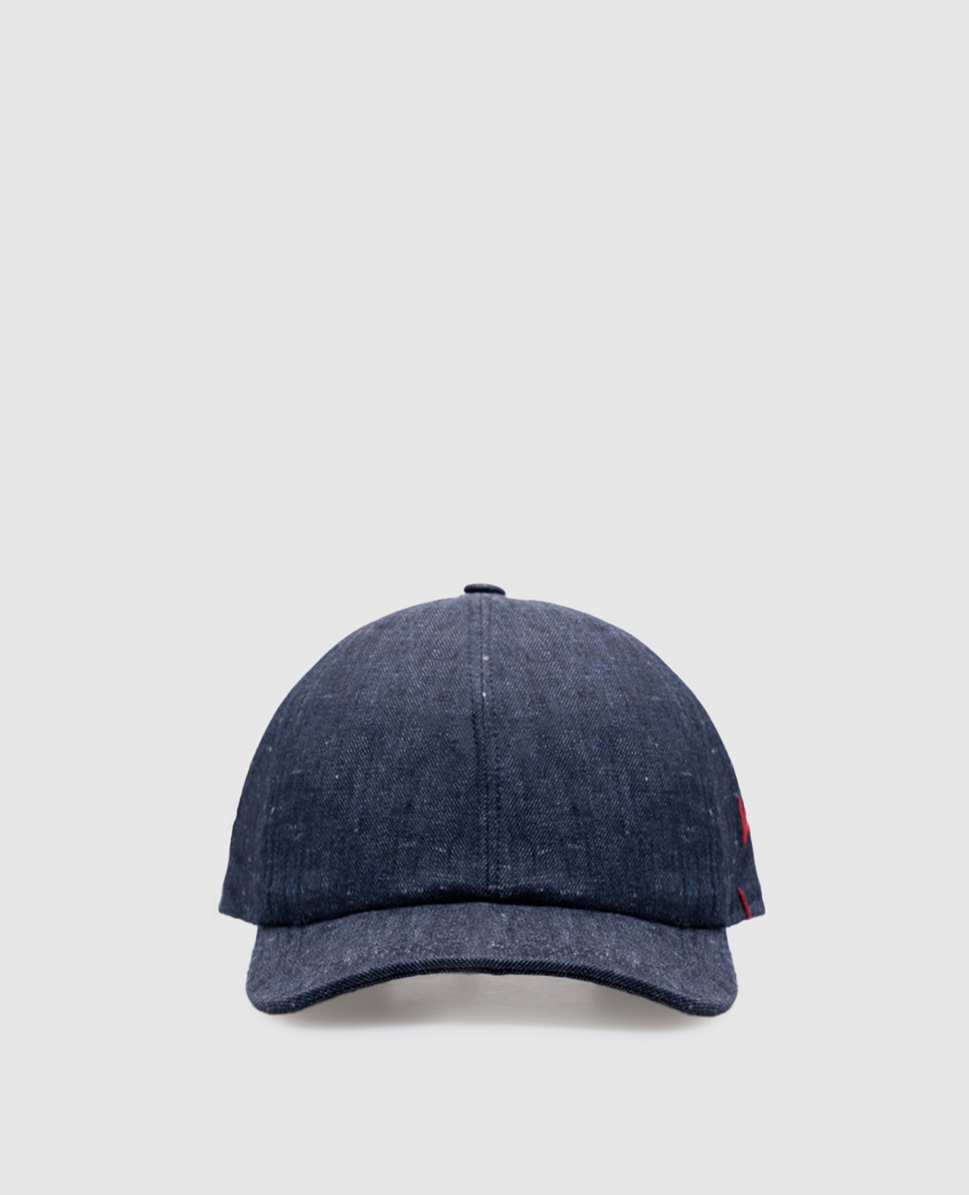 

Blue cap made of linen, wool and silk with emblem ISAIA