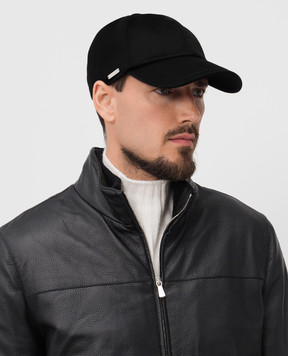 Enrico Mandelli Black cashmere cap CAP4014816