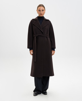 Heresis Brown wool coat with belt M62120G400