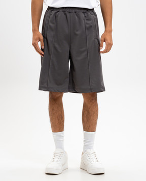 Palm Angels Grey shorts with contrast logo PMCL00AF25FAB001