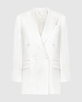 Jacob Lee White double-breasted silk jacket WSB047SS241SSPW