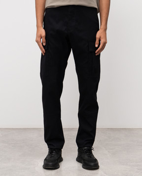 C.P. Company Metropolis Black cargo pants with logo LPA046A110407A