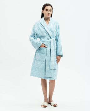 Versace Blue robe in Versace Allover pattern with Barocco print ZACJ00008ZCOSP052