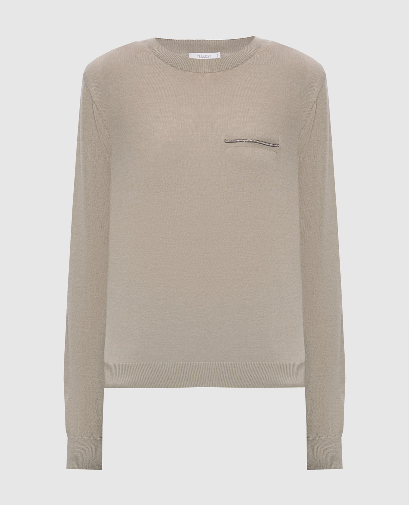 Khaki cashmere and silk jumper Peserico