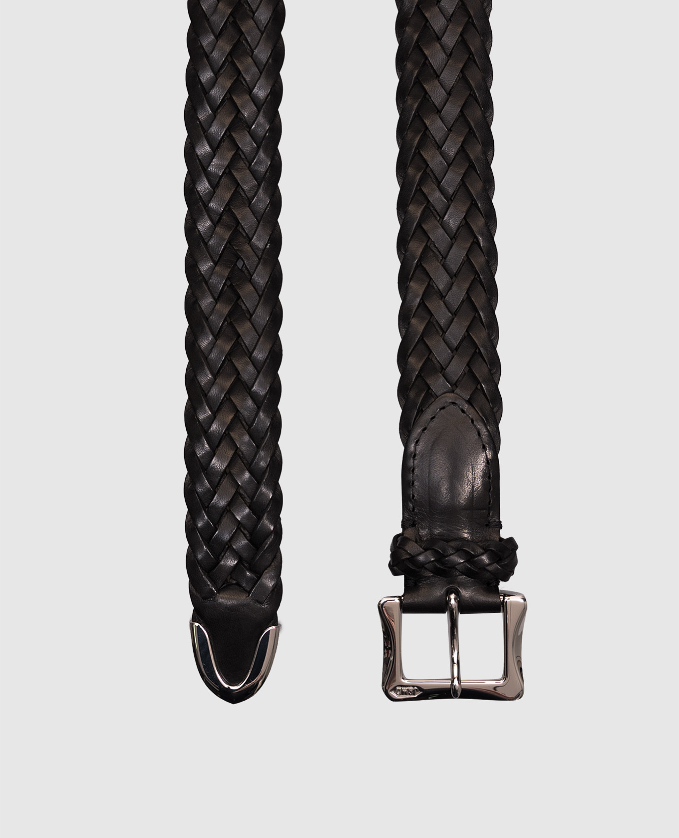 

Black leather braided belt J&M DAVIDSON