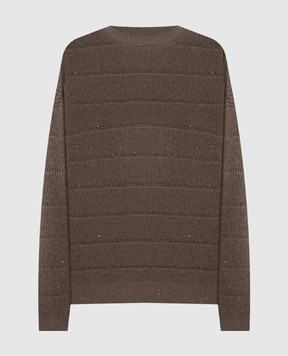 Brunello Cucinelli Brown cashmere and wool sweater MBM738200P