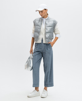 Peserico Blue corduroy pants P04758H05212