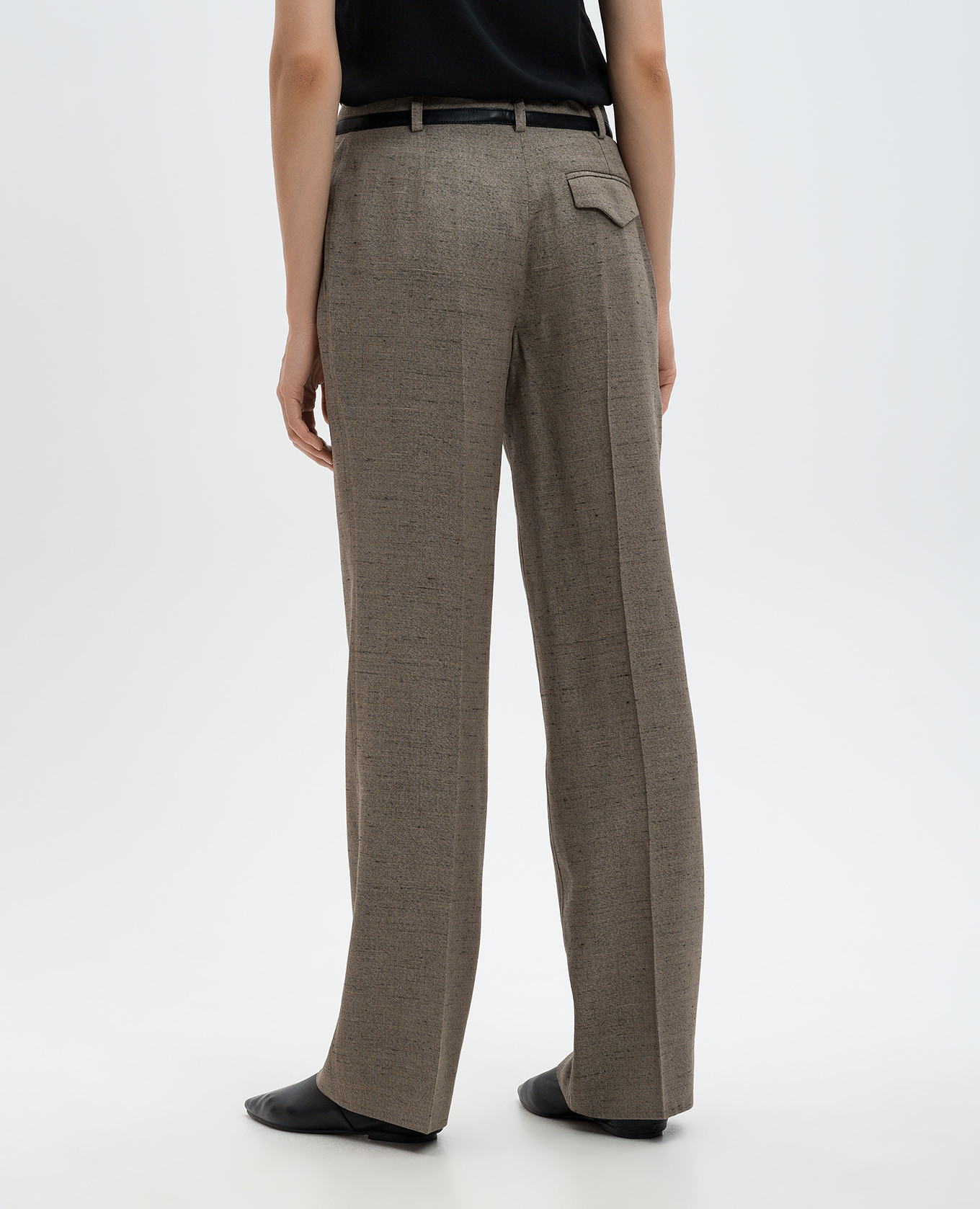 Aiden brown melange trousers with linen PROENZA SCHOULER 4