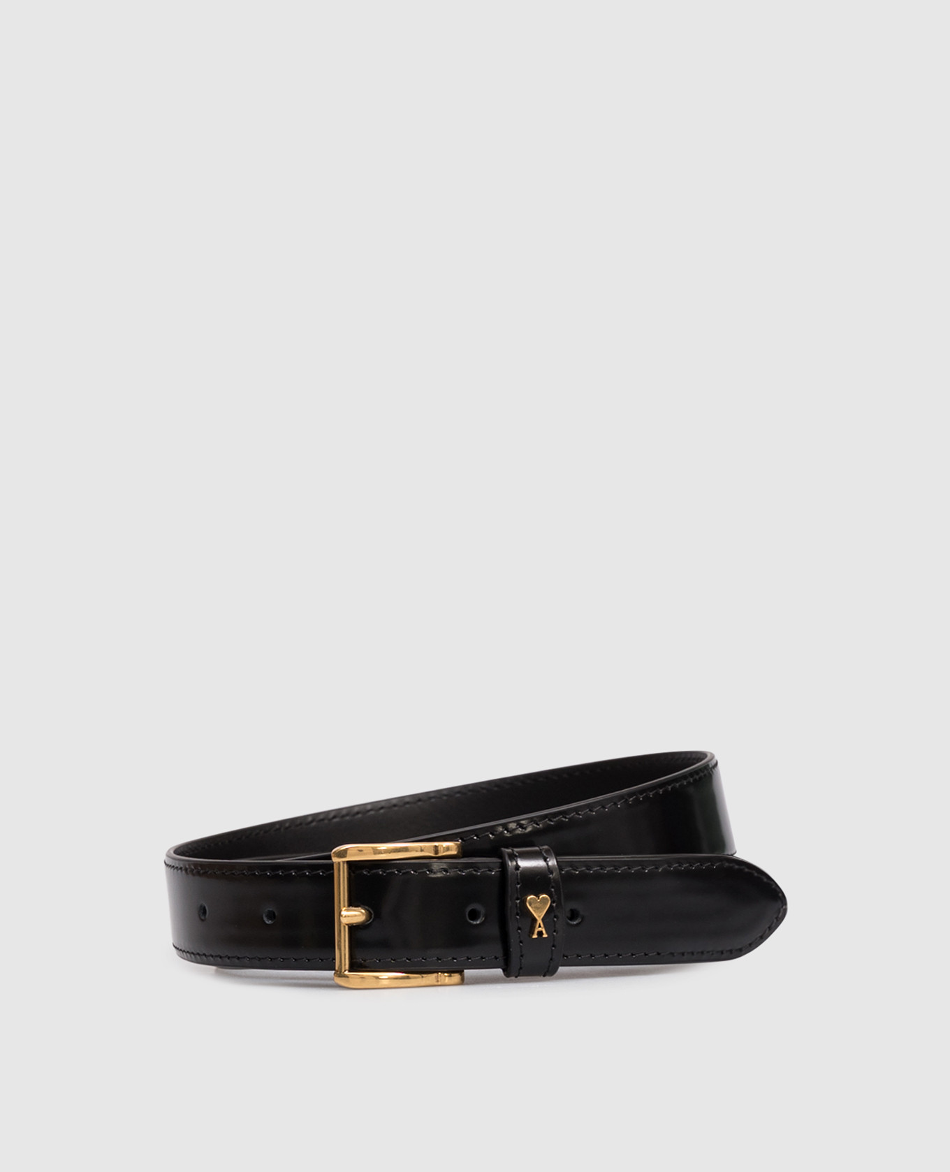 

Black glossy leather belt Paris Ami Paris
