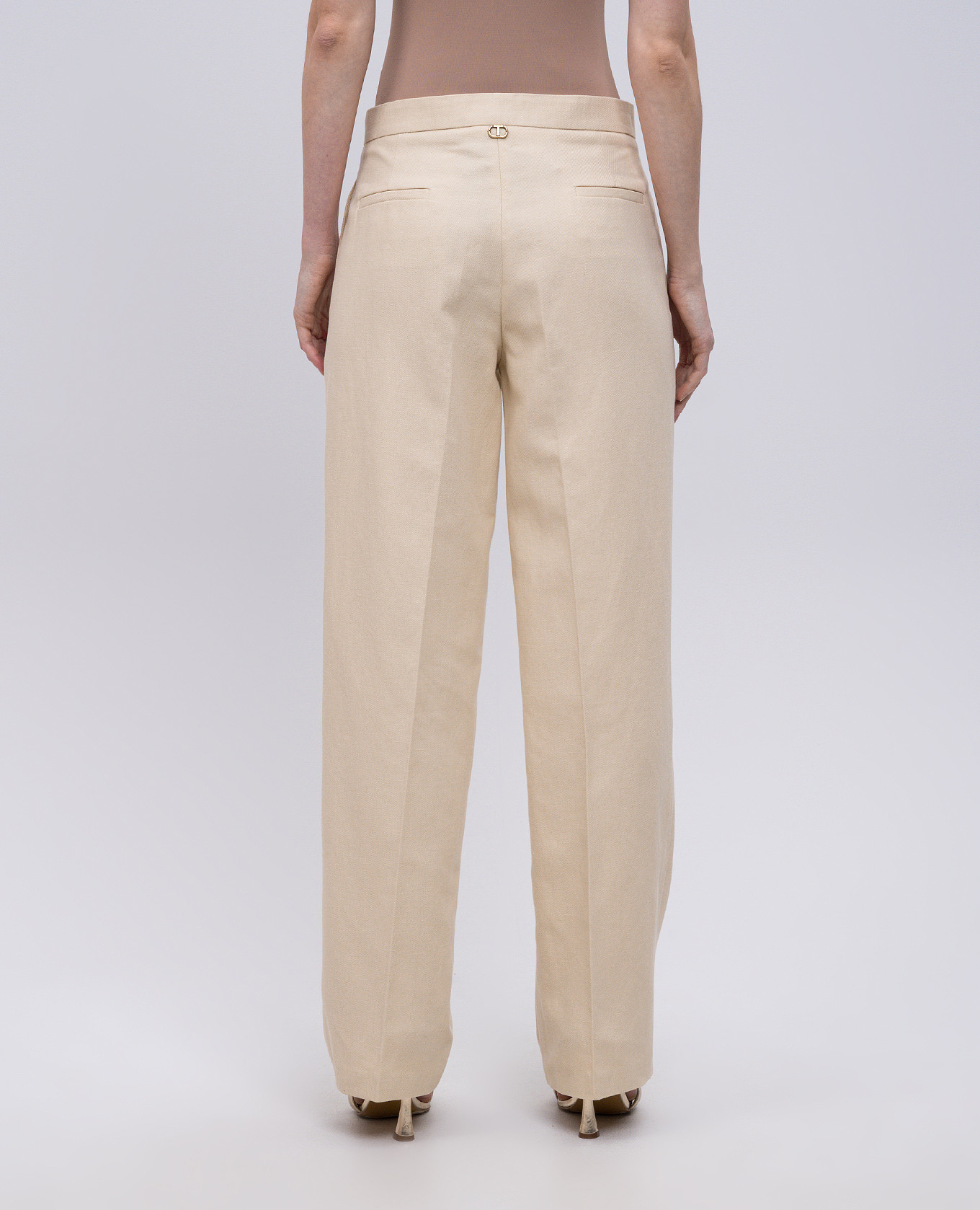 Yellow linen pants Twinset 4