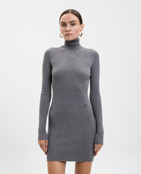 Dolce&Gabbana Gray ribbed wool dress FXS46TJDVDC