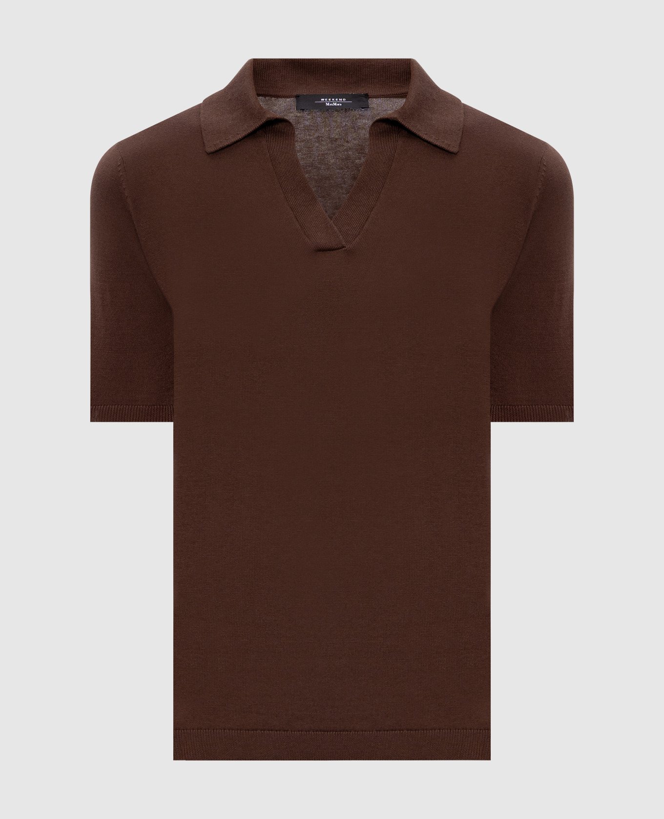 Brown RONCOLO polo shirt with silk Max Mara Weekend