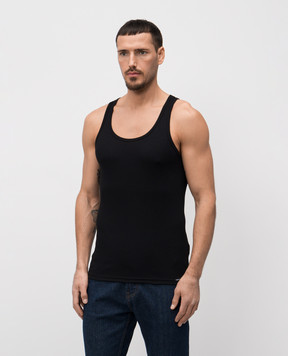Tom Ford Black ribbed T-shirt with logo patch T4D101210