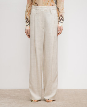 Philosophy di Lorenzo Serafini Beige pants with linen A03092126