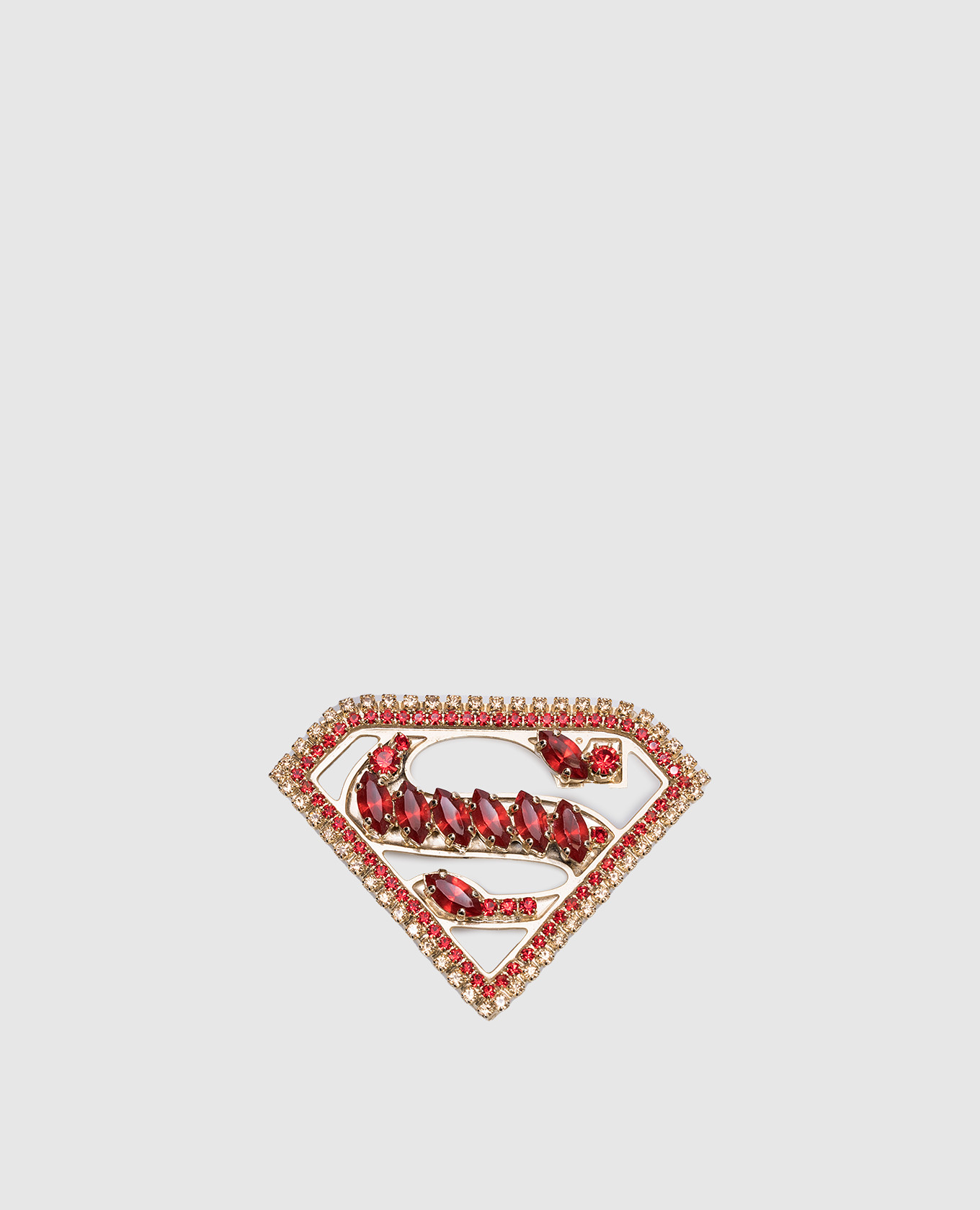 

Golden brooch Superman with crystals Philipp Plein