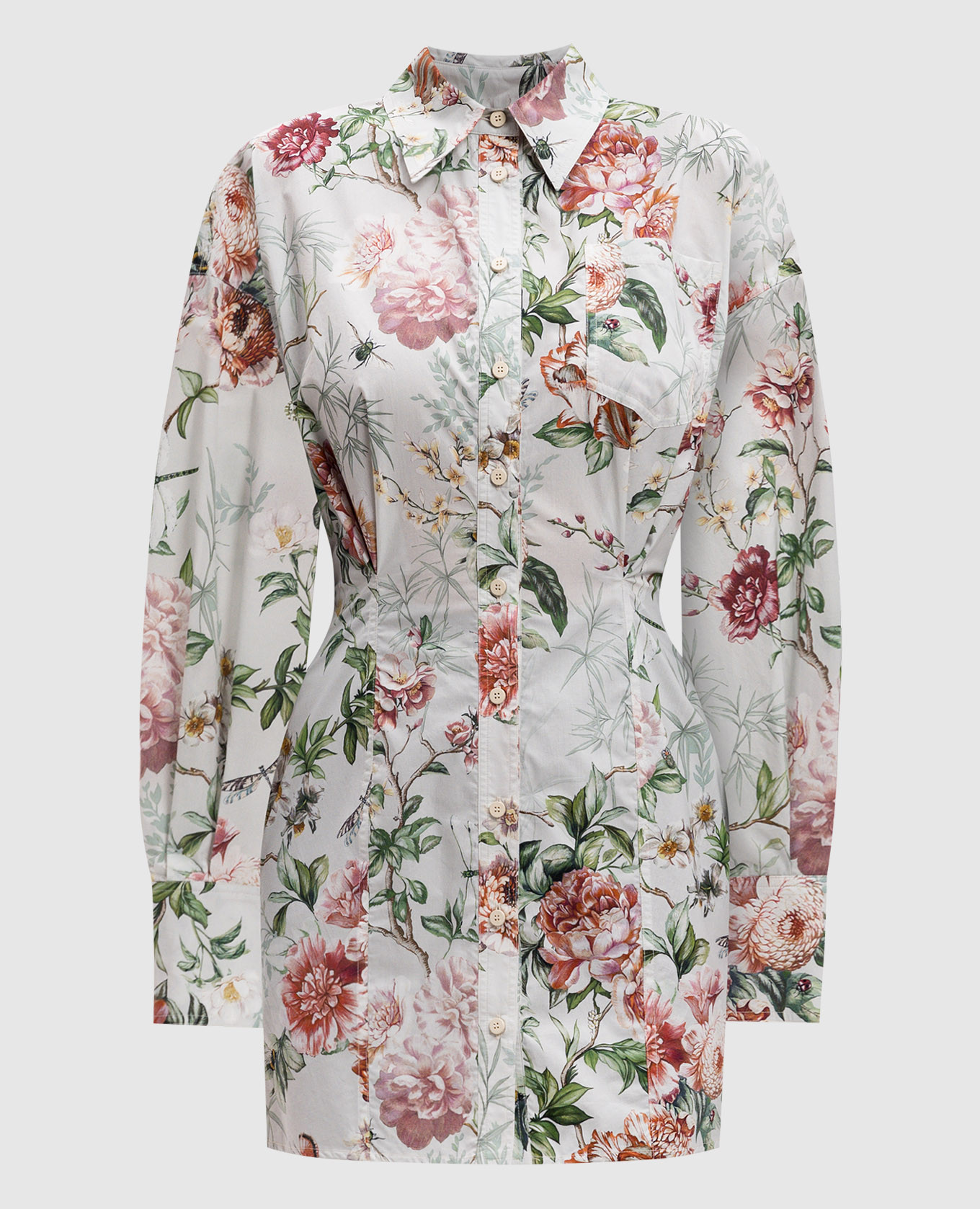 

Floral print shirt dress The Attico, White