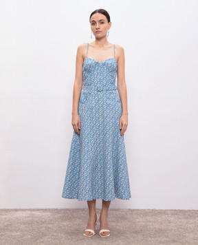 Ermanno Scervino Blue floral bustier dress D462Q325UCH