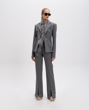 David Koma Gray wool flared pants PF24DK29TR