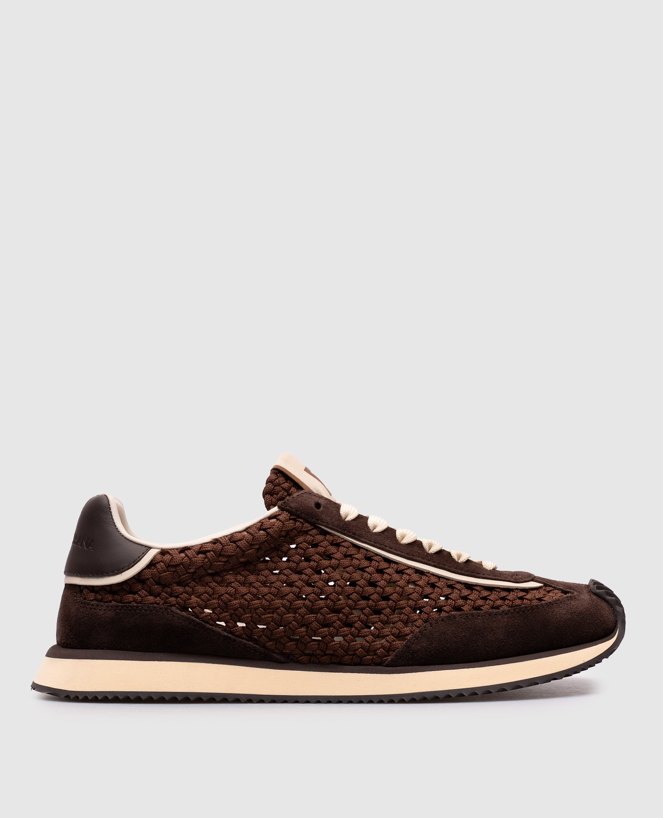 Brown combination sneakers with weaving Dolce&Gabbana