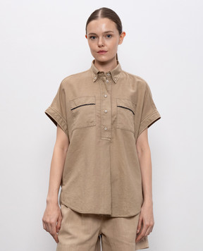 Brunello Cucinelli Beige linen shirt MD698RA505