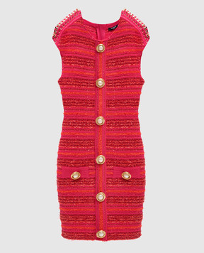 Balmain Pink mini dress with lurex EF0R6140KI46