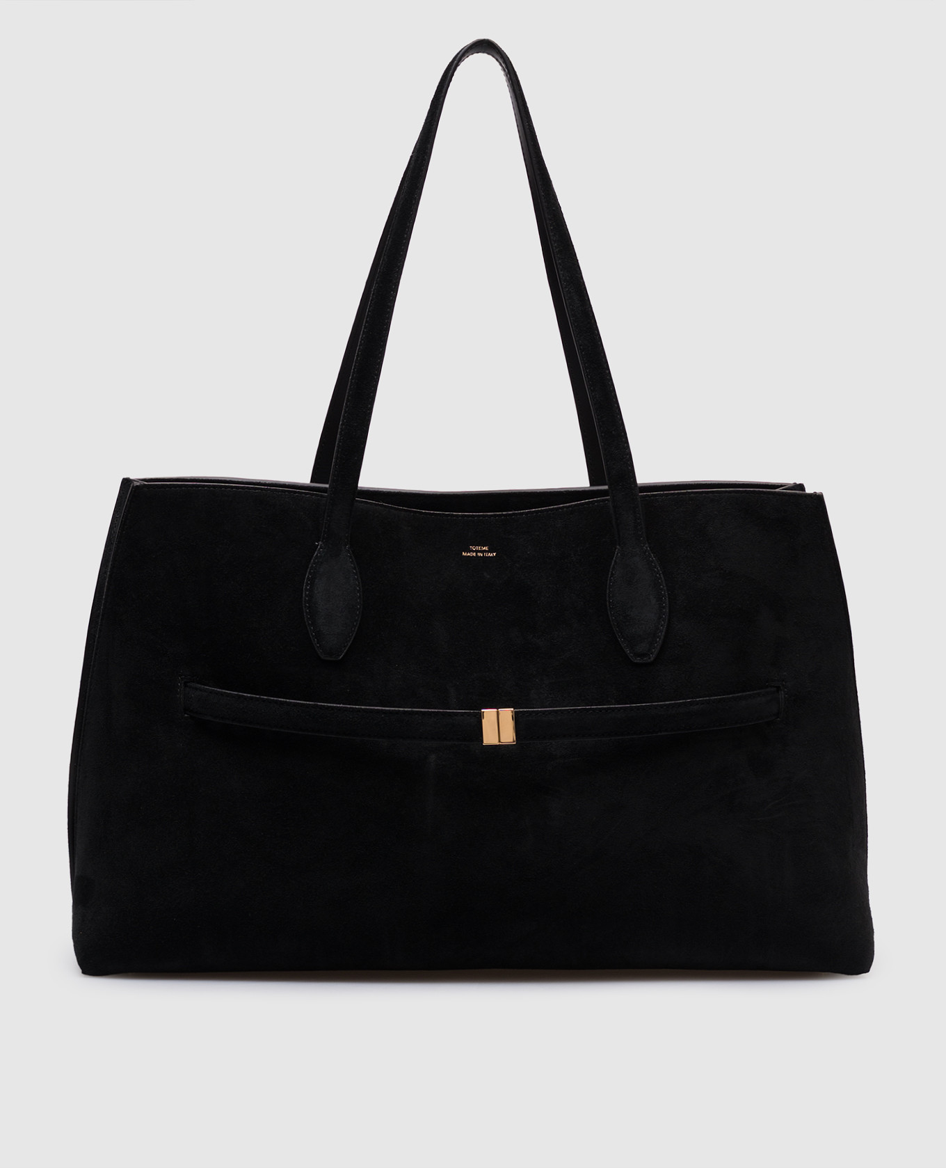 

Black suede tote bag with logo Toteme