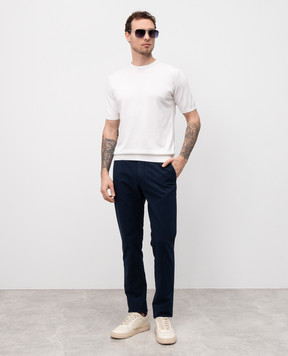 Incotex Blue pants with logo embroidery 18S10090871