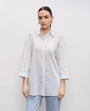 Peserico White striped silk shirt S0630608349