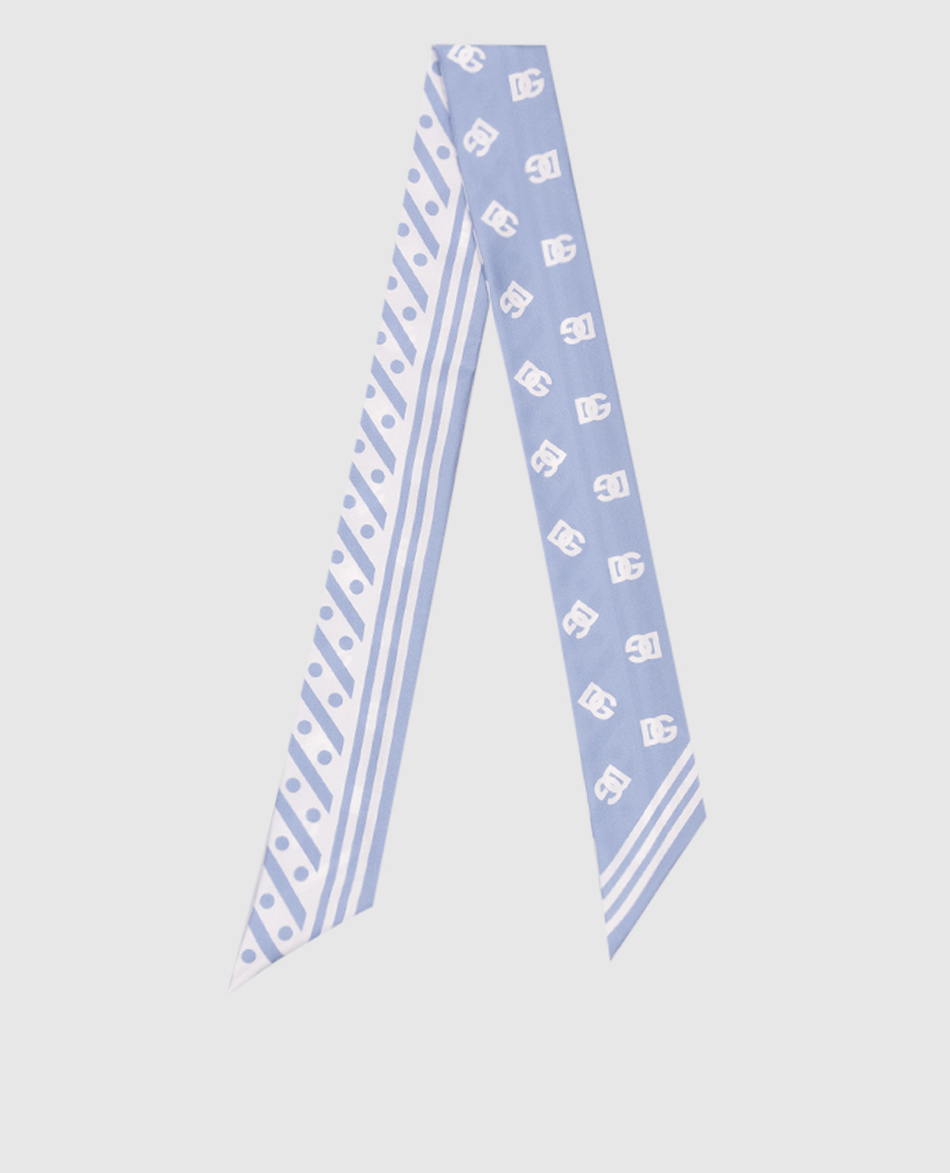 

Blue silk twill ribbon with logo Dolce&Gabbana, Light blue