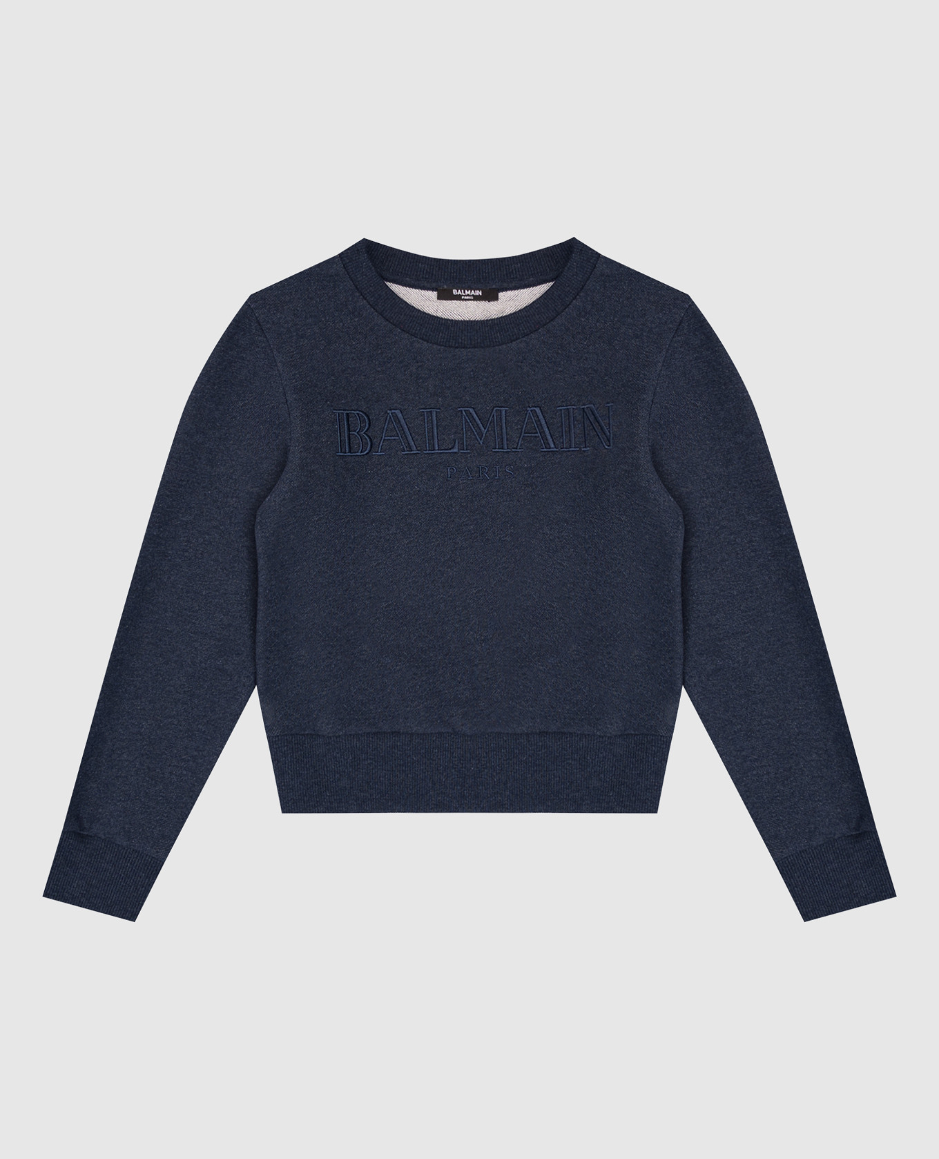 Children&#39;s blue sweatshirt with logo embroidery Balmain