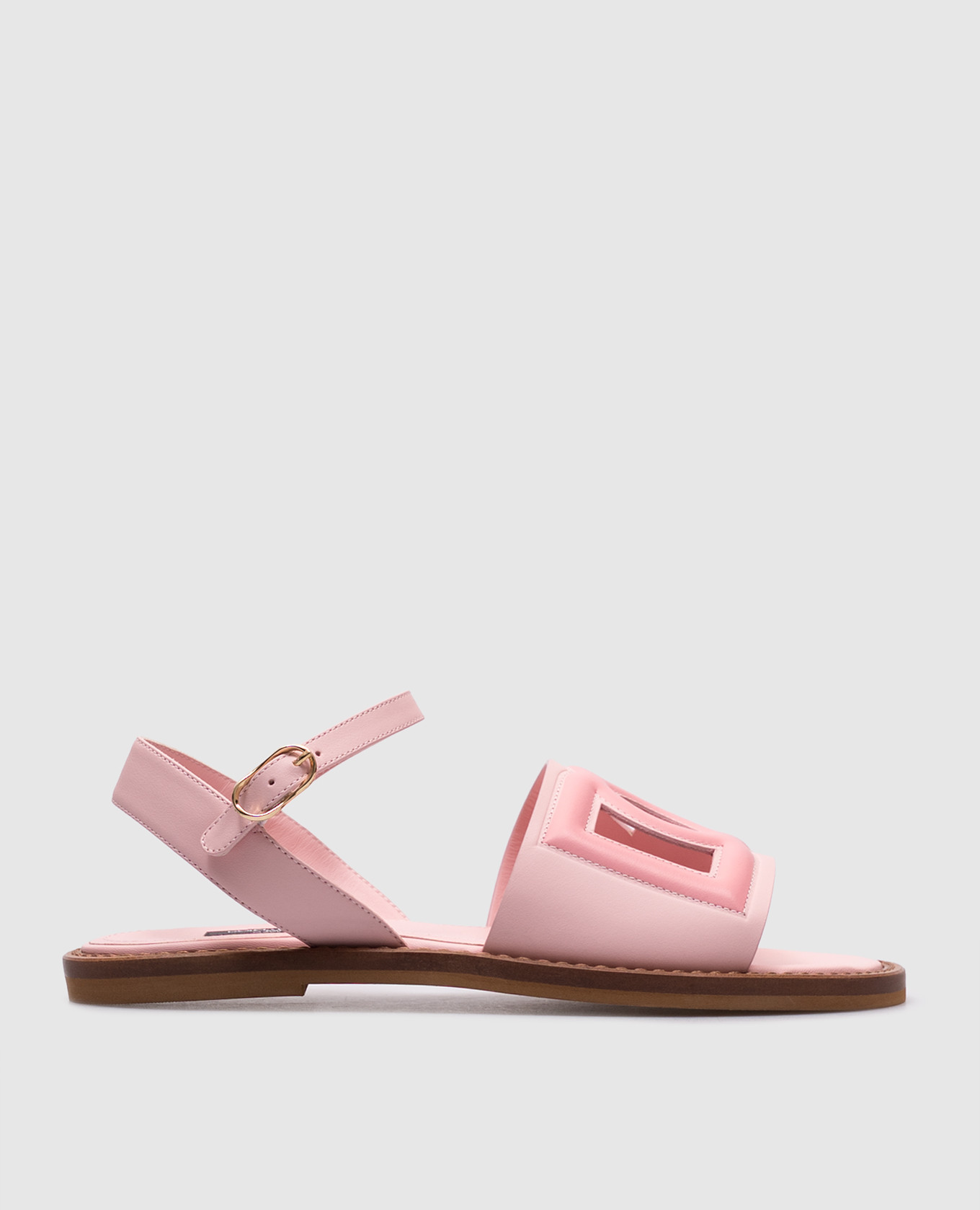 

Children's pink leather sandals with logo Dolce&Gabbana