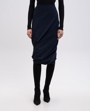 Balenciaga Blue striped wool midi skirt 831231TST24