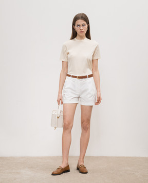 Enrico Mandelli Beige t-shirt with metallic logo DTYACH4728