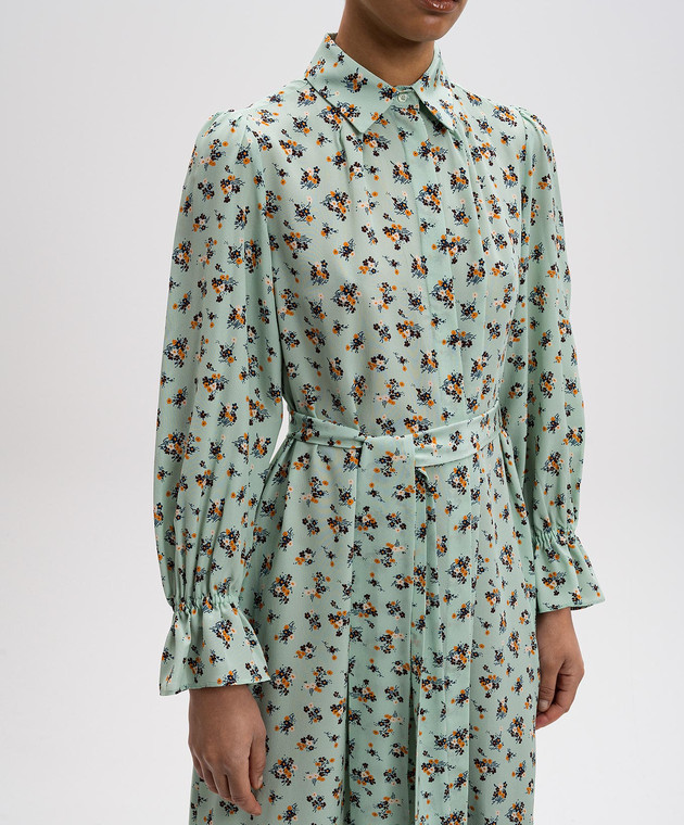 Max Mara Weekend TAFFY green floral print silk midi dress TAFFY