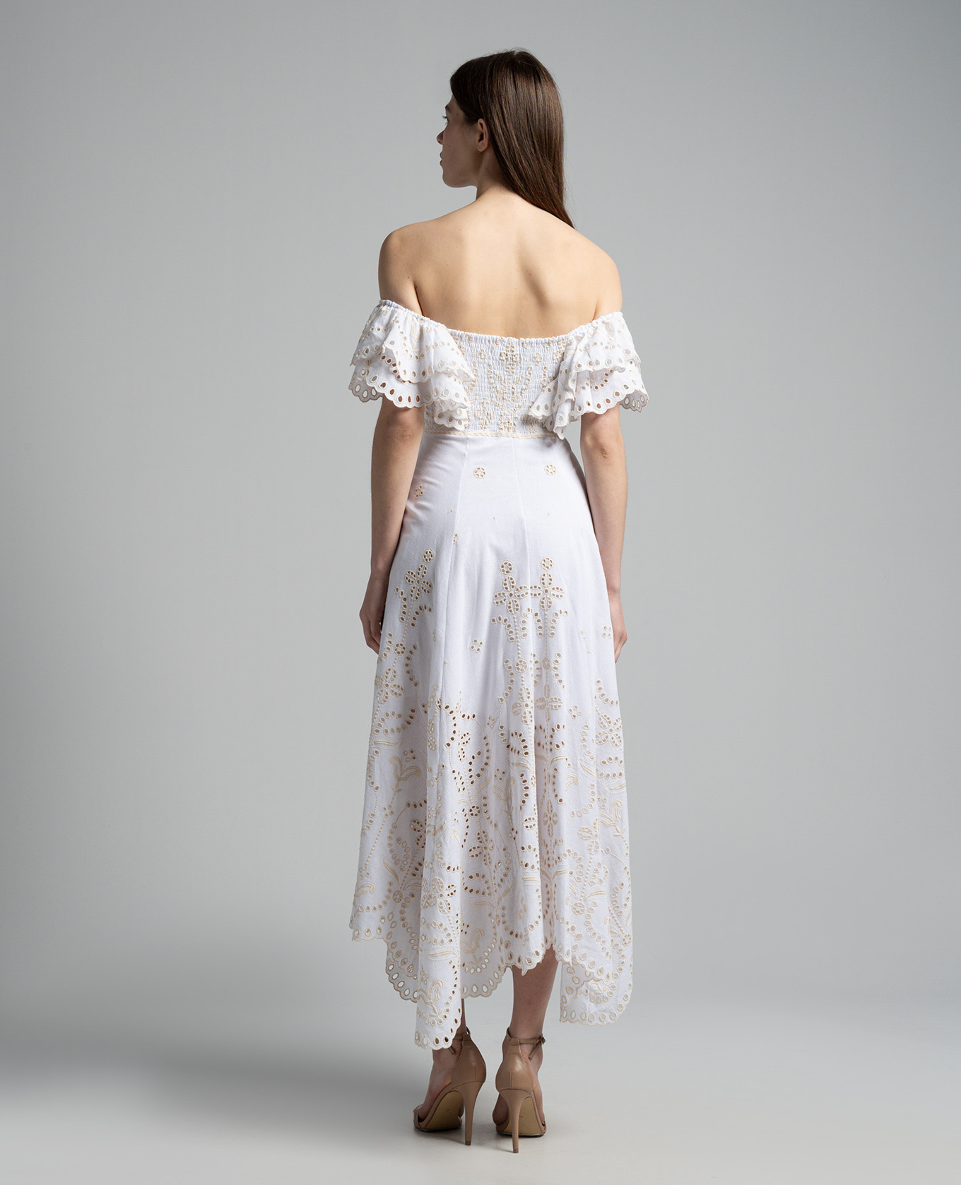 Sheen white midi dress with embroidery Charo Ruiz 4