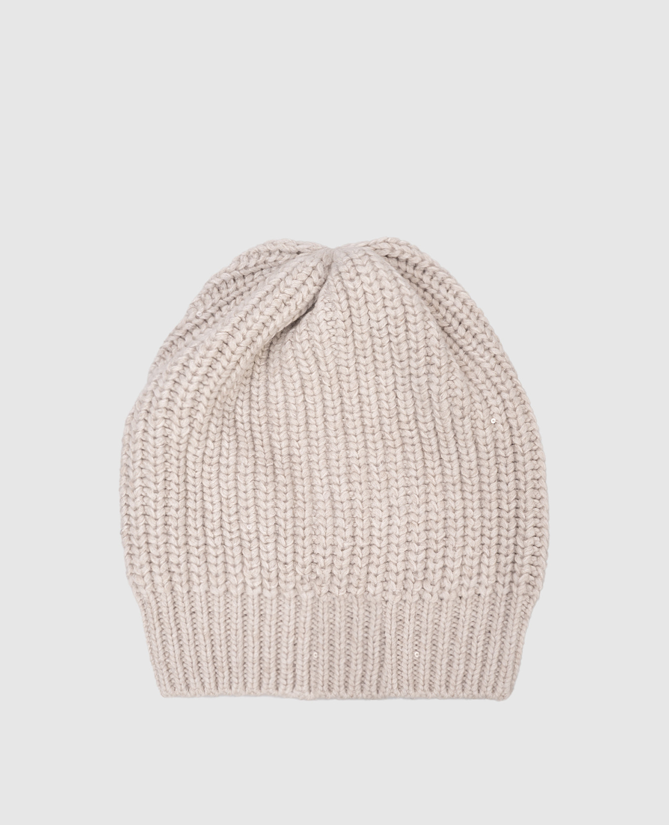 Gray cashmere and silk hat with sequins Brunello Cucinelli
