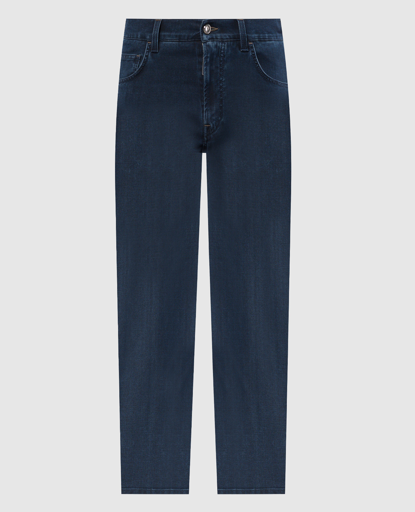 Blue jeans with logo patch Stefano Ricci